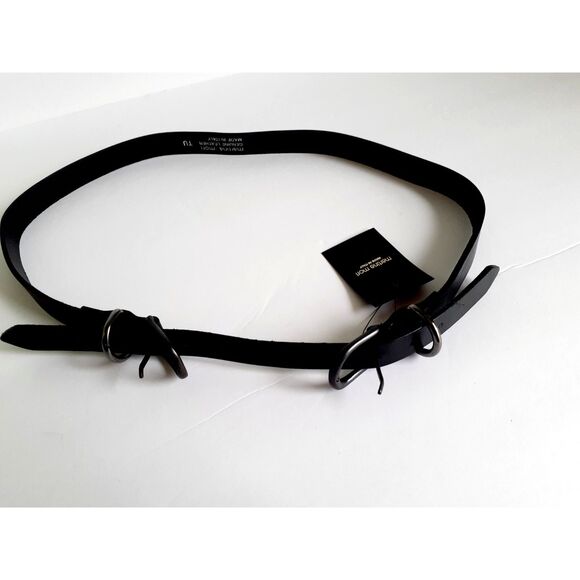 Martina Mori Genuine Leather Made in Italy TU Double Silver Buckle Belt NWT - Picture 7 of 13